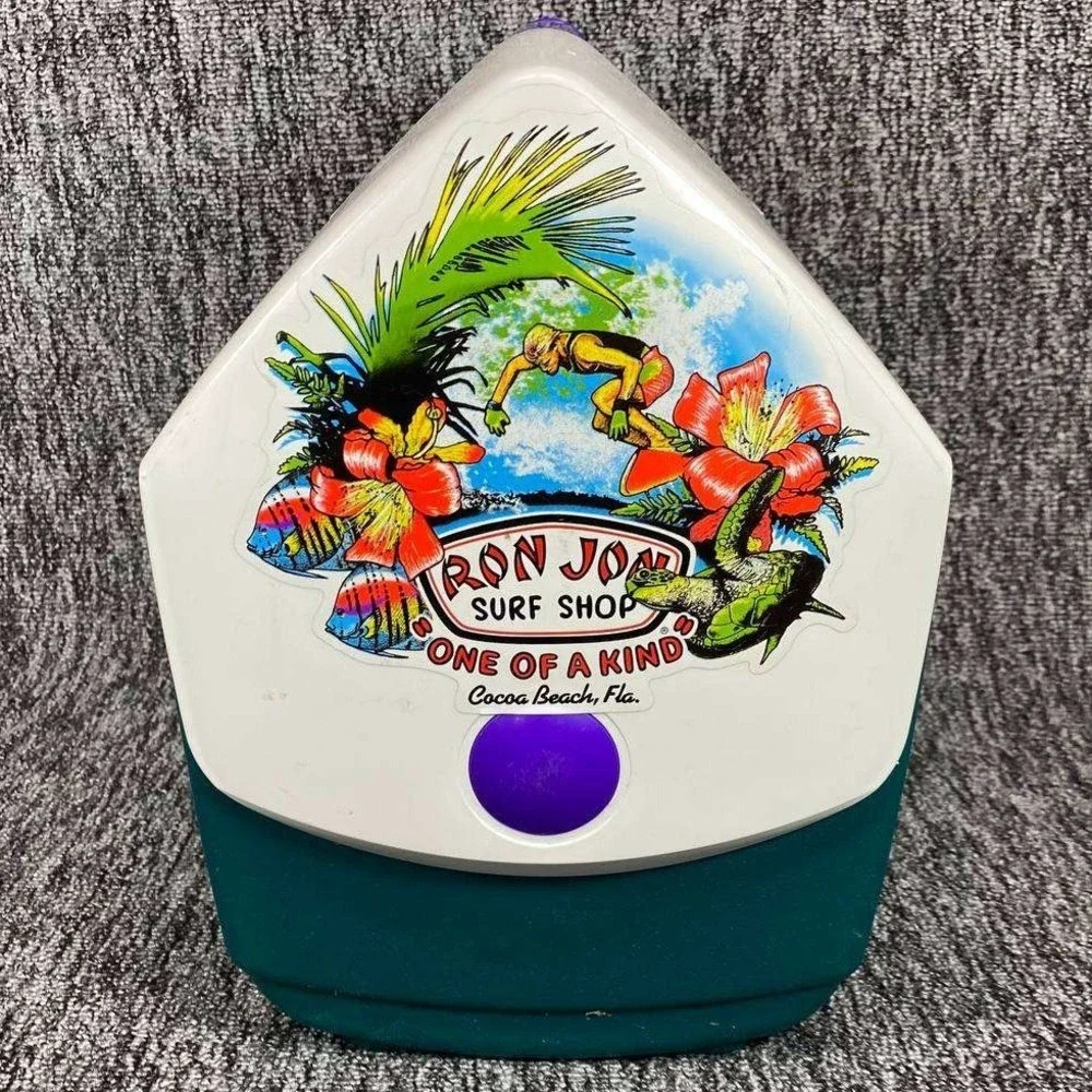 Igloo‎ Little Playmate Elite Cooler Small Teal White Ron Jon Surf Shop Retro
